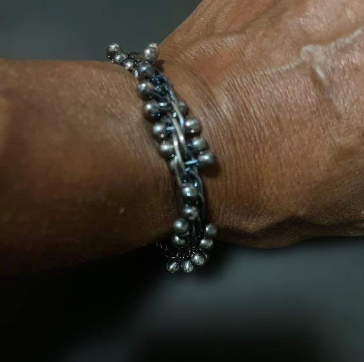 Vintage メキシコ シルバー パール DNA ブレスレット