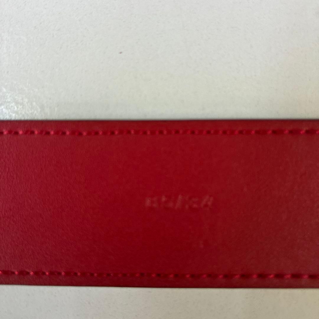 Christian Louboutin レザー ベルト 黒 赤