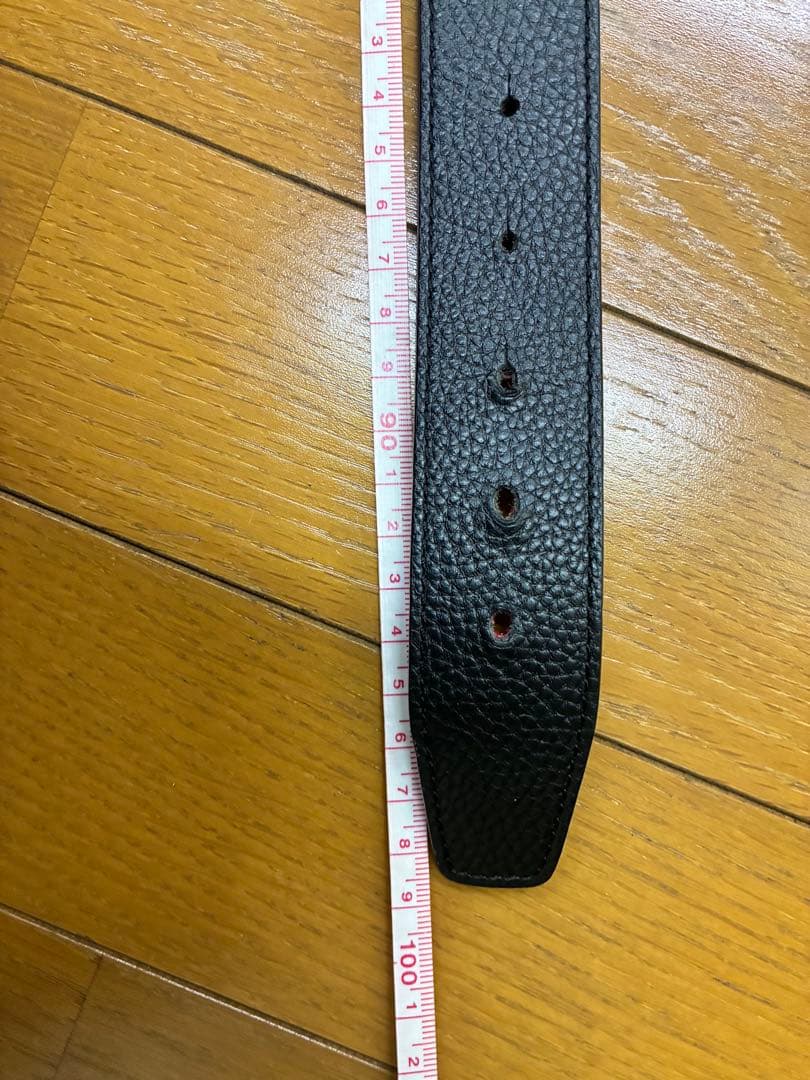 Christian Louboutin レザー ベルト 黒 赤