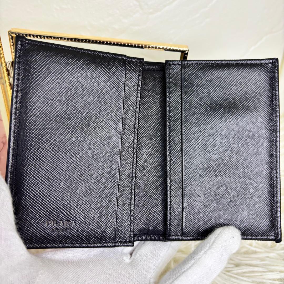 美品⭐︎PRADA⭐︎プラダ⭐︎ブラックレザー⭐︎名刺入れ　カードケース⭐︎サファーノ⭐︎