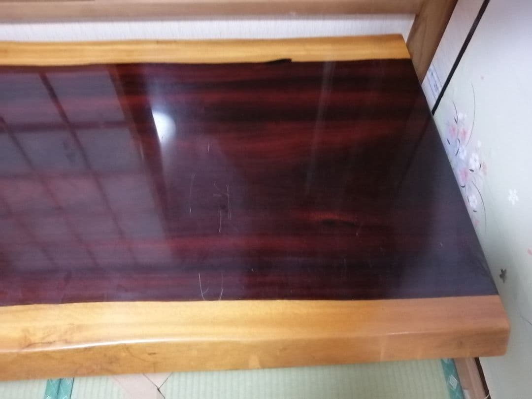 最終値下げ　紅紫檀1枚板座卓