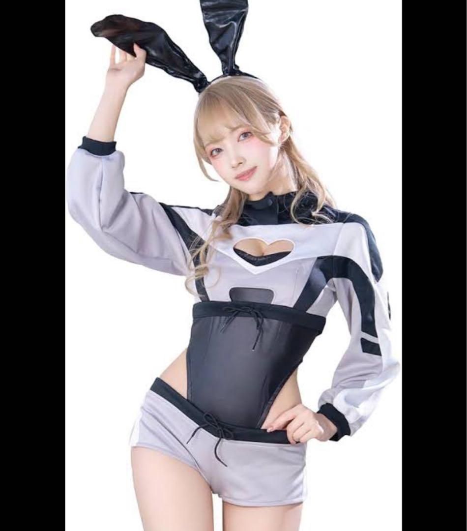 バニーガール コスプレ衣装 グレー ブラック マリームーン スポーティー