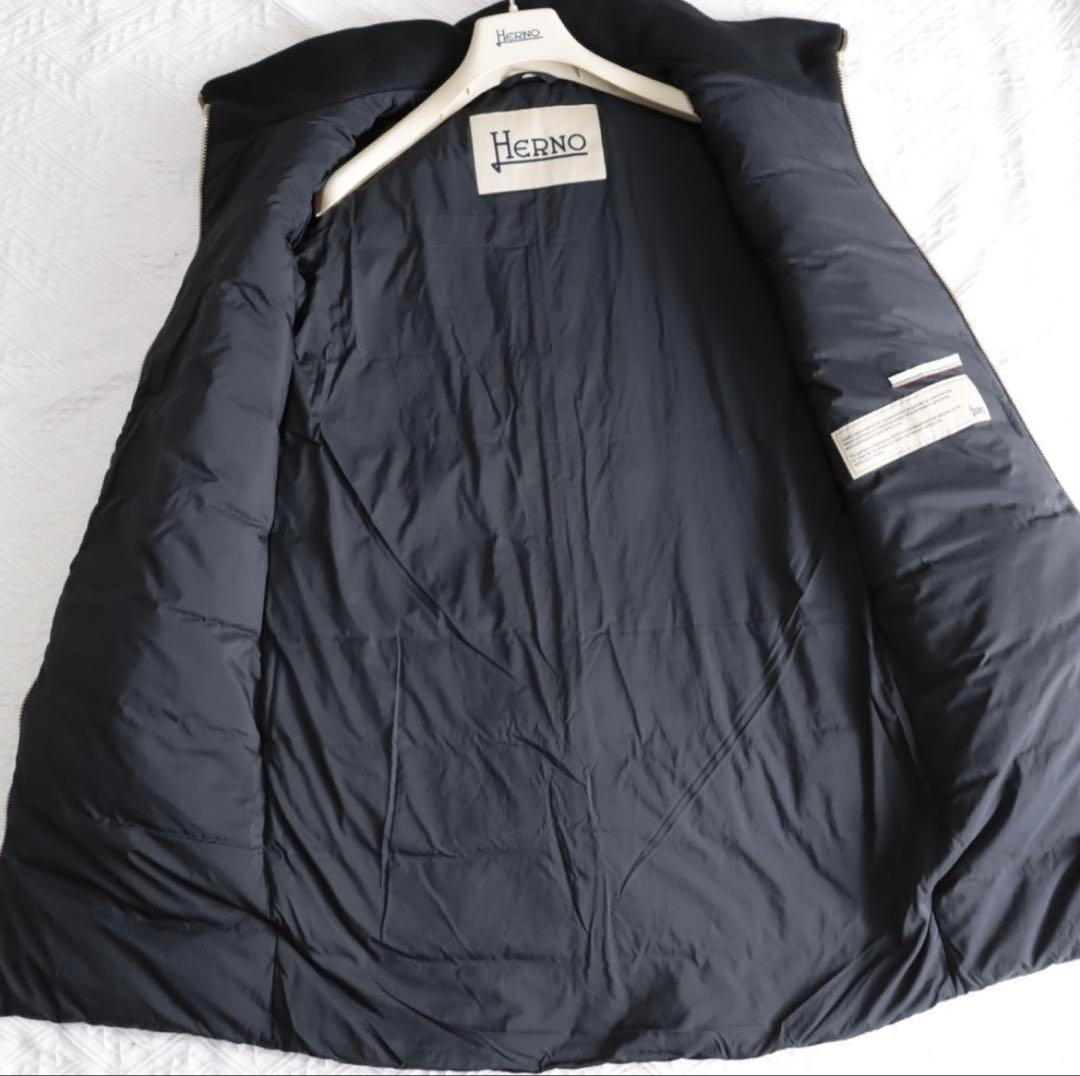 HERNO ヘルノ　ウール切り替え　異素材ダウンコート　size４０　ブラック