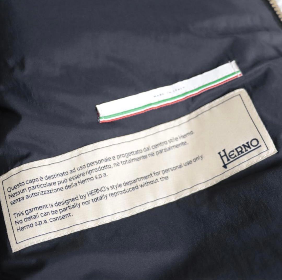 HERNO ヘルノ　ウール切り替え　異素材ダウンコート　size４０　ブラック