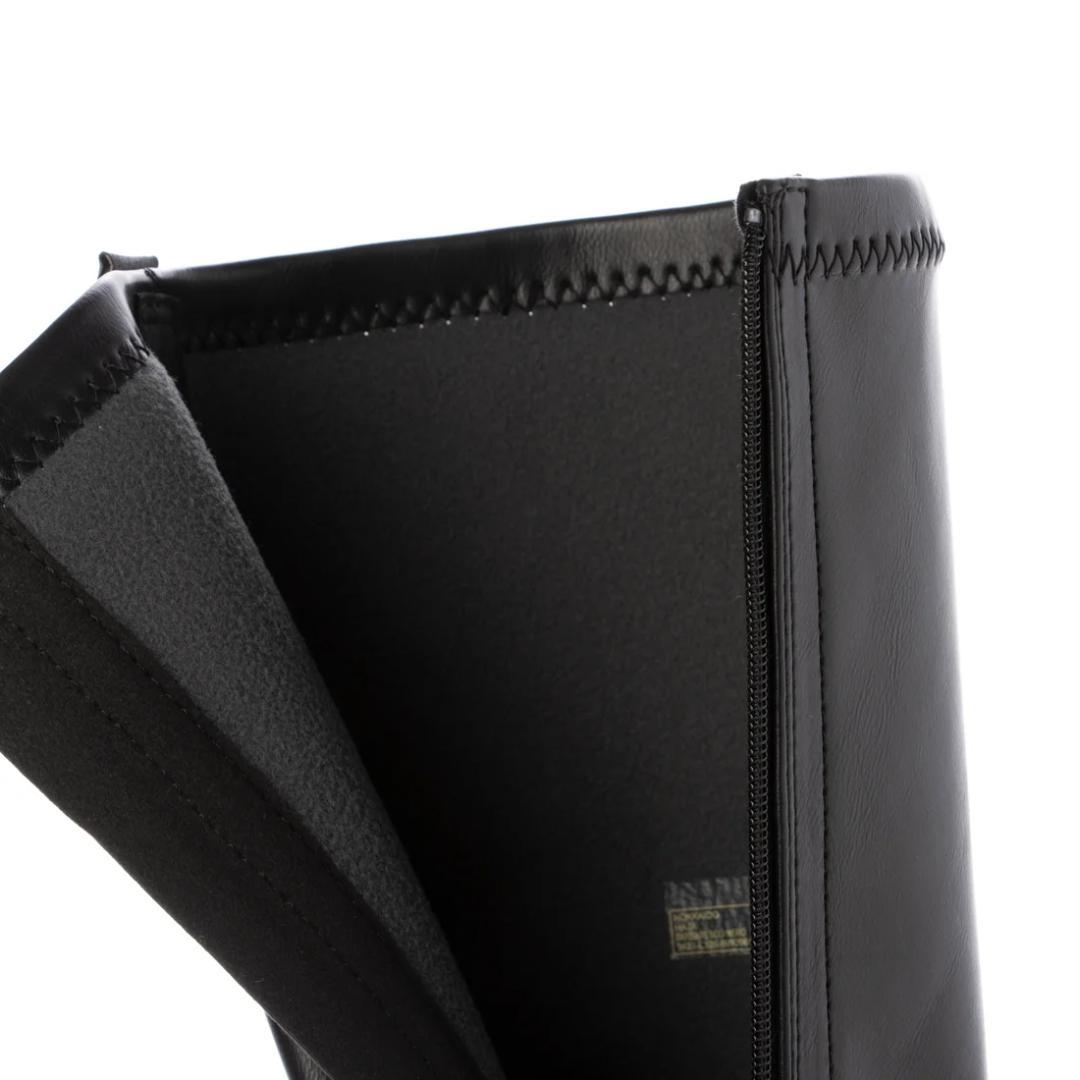 ブソラ本革ロングブーツ 厚底 ジッパー付き23.5