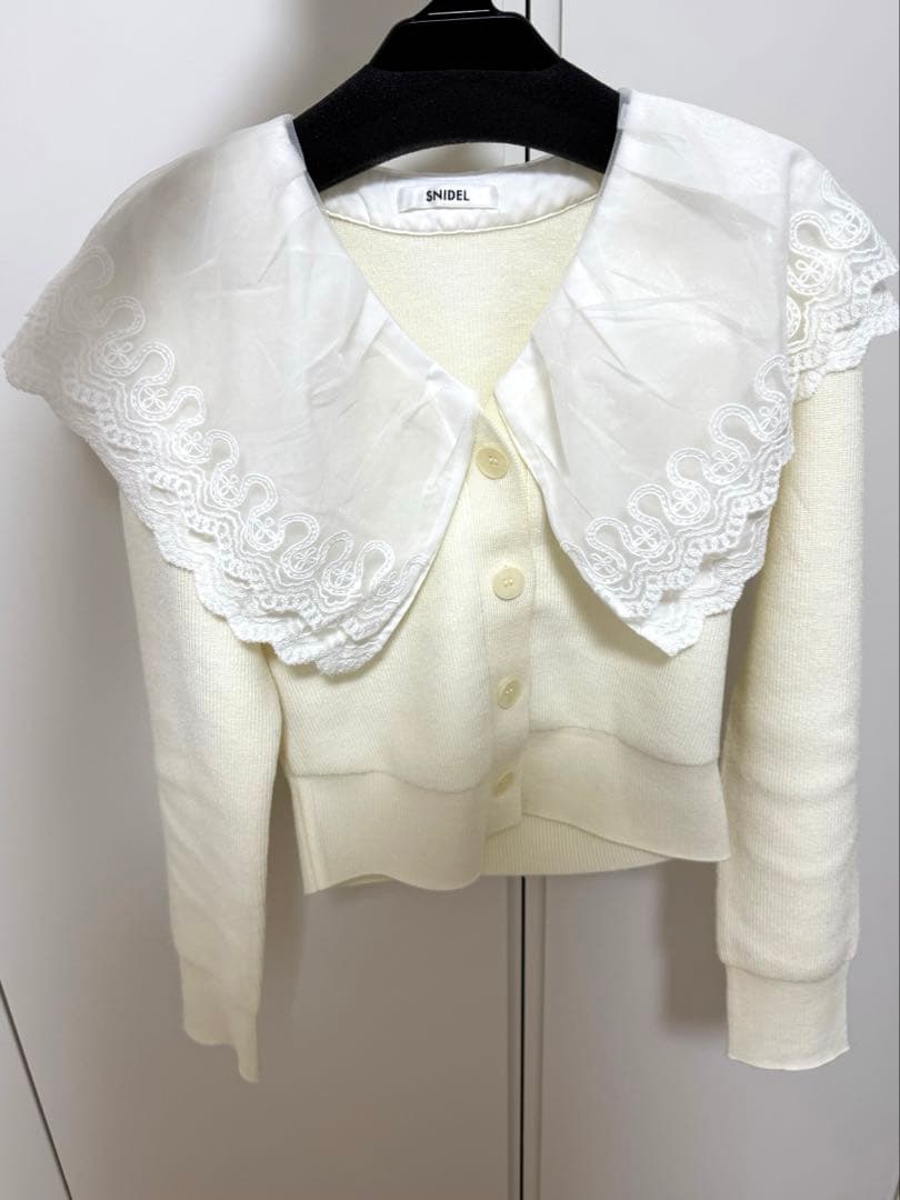 SNIDEL レースカラーニットプルオーバー