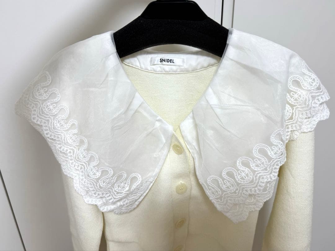 SNIDEL レースカラーニットプルオーバー