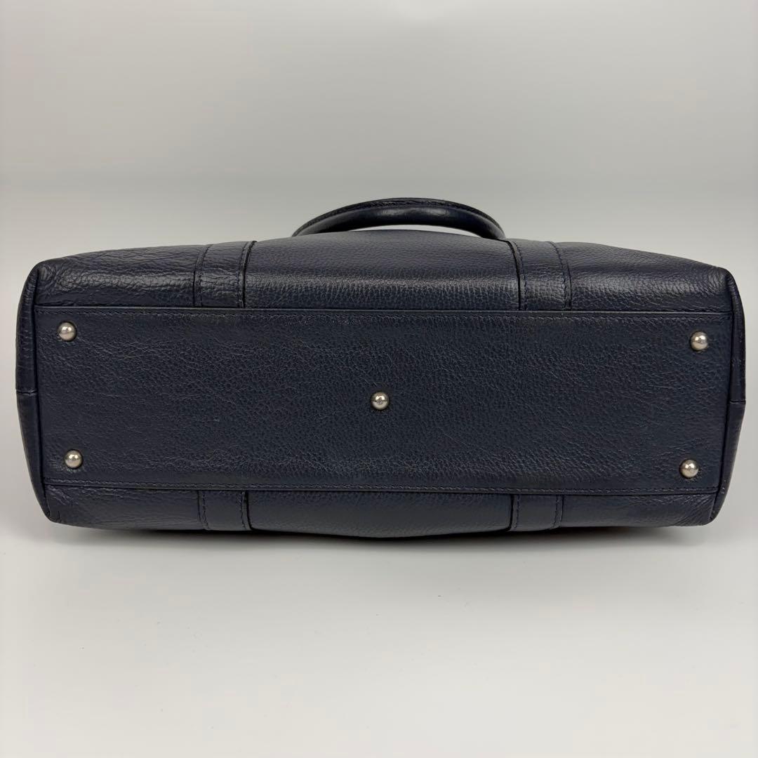 ハートマン オールレザー 肩掛け トートバッグ ビジネス A4収納 ロゴ 紺色