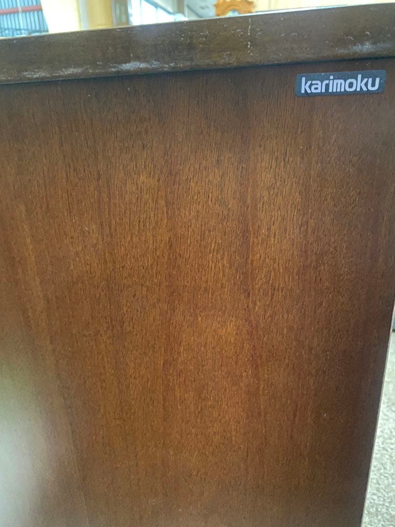 【おしゃれ】カリモク　木製ラック ダークブラウン アンティーク　チェスト