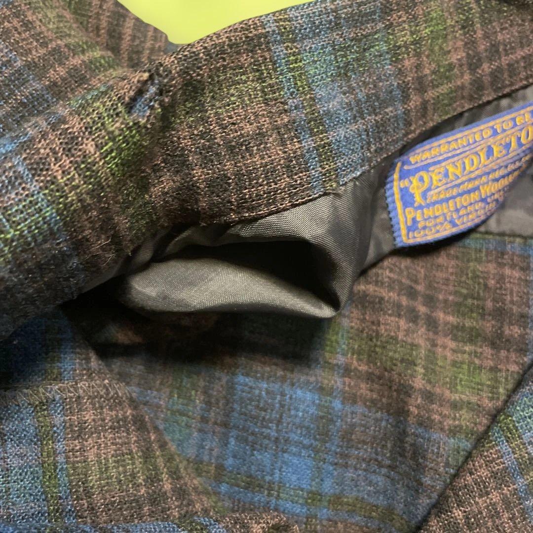 ち*！様 L 青 ブラウン 黒 pendleton ウール ボードシャツ