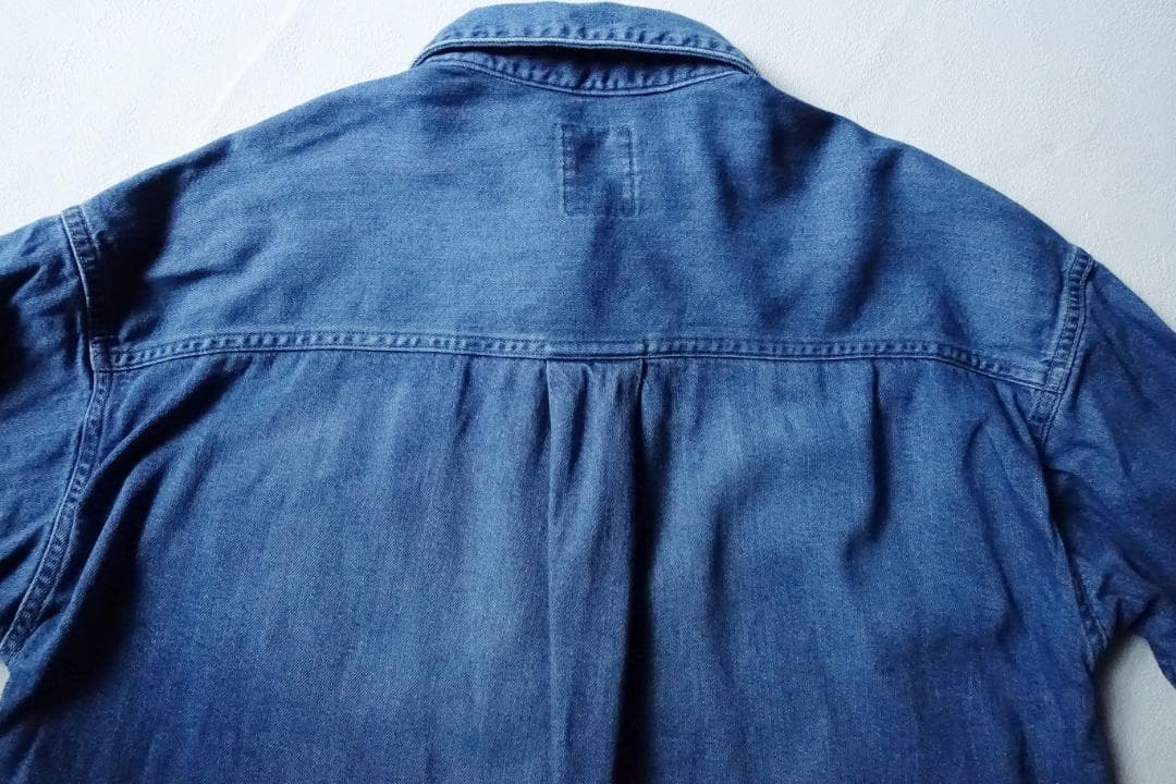 2024 美品ジャーナルスタンダードレサージュ☆8oz デニムシャツ F ブルー
