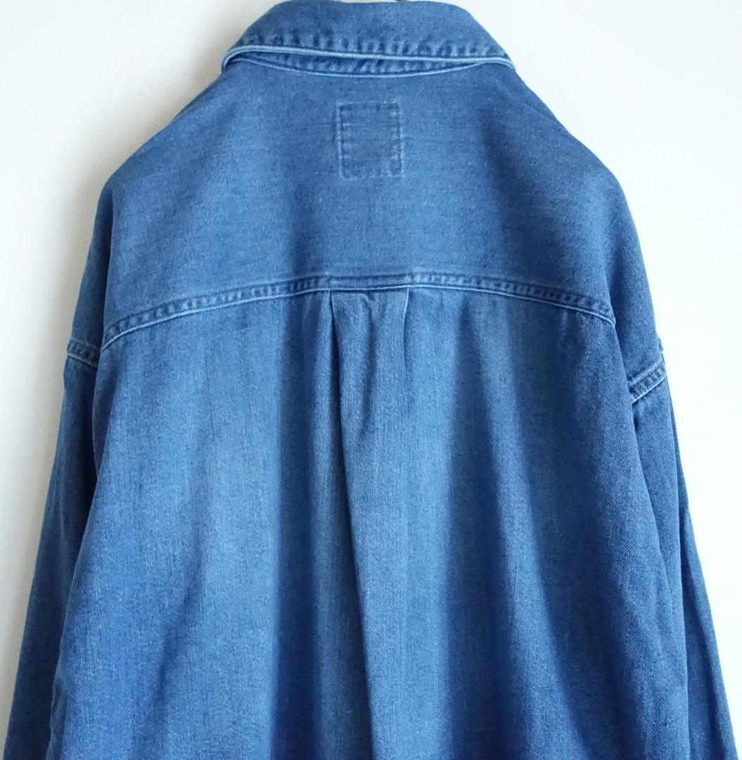 2024 美品ジャーナルスタンダードレサージュ☆8oz デニムシャツ F ブルー