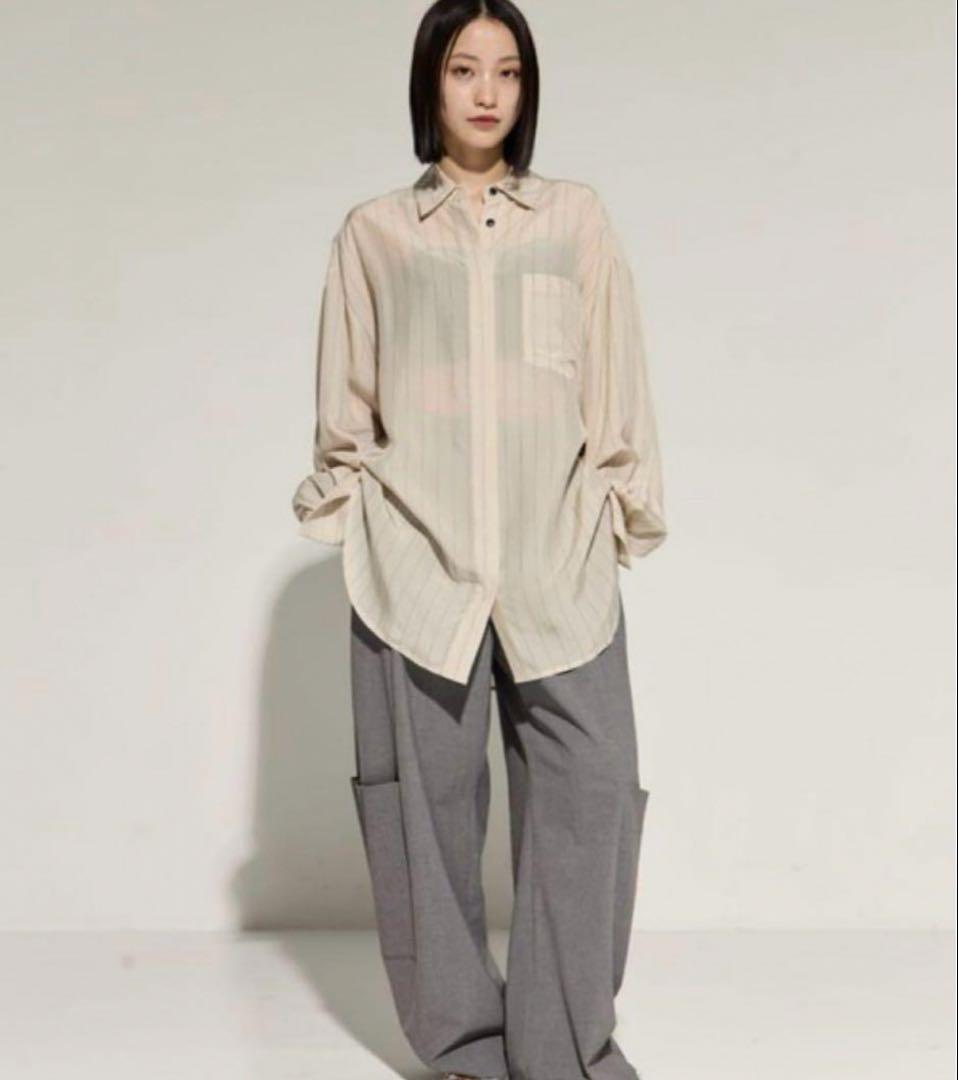 トップス todayful Stripe silky shirts