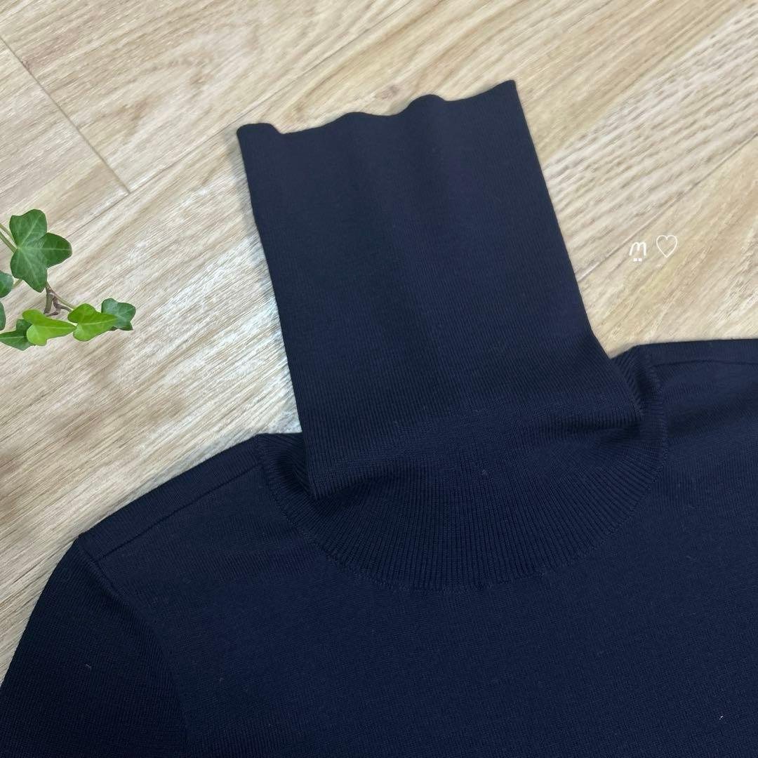 フォクシー　グレースウールタートルネックセーター　38　ニットトップス　ネイビー