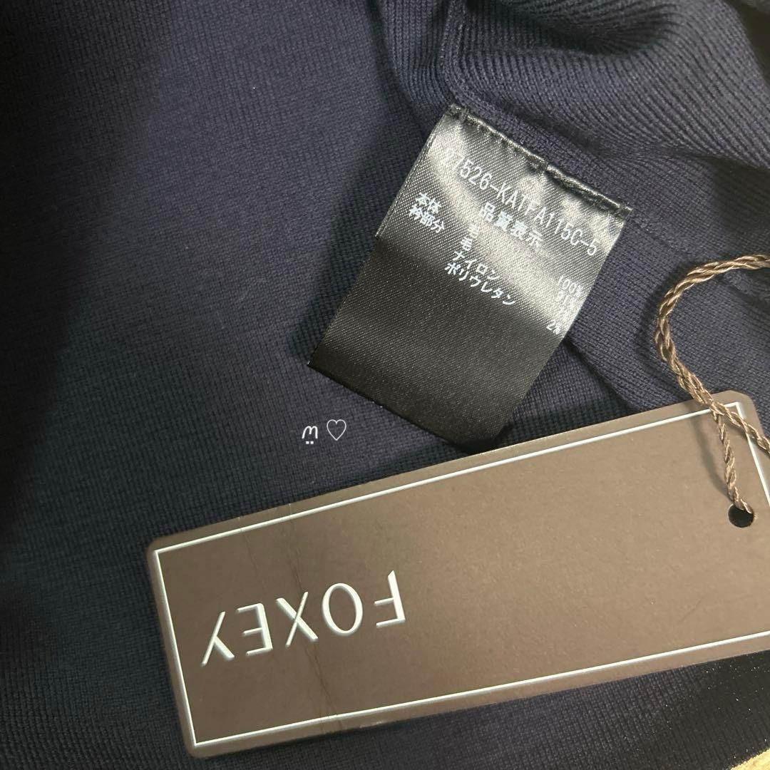 フォクシー　グレースウールタートルネックセーター　38　ニットトップス　ネイビー