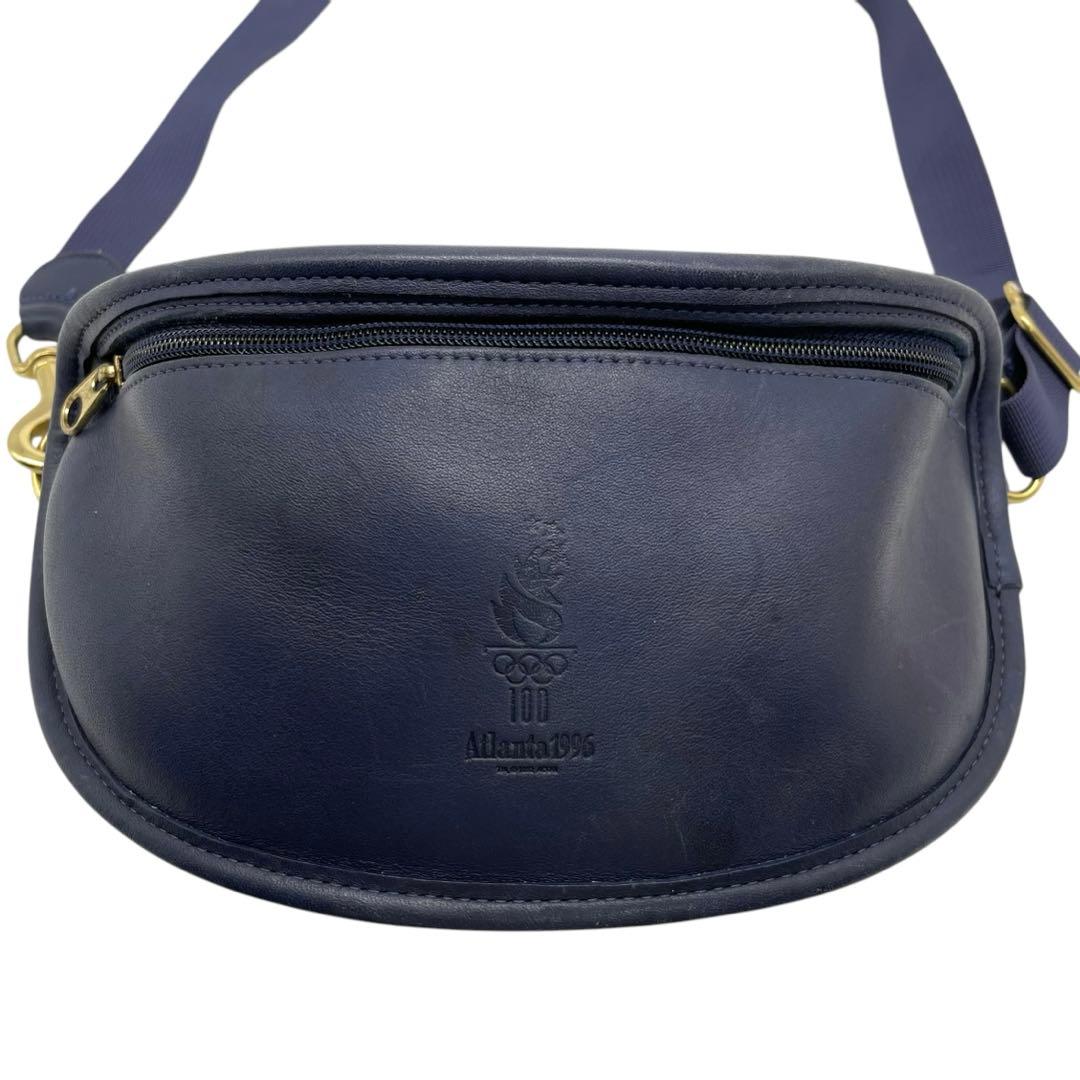 オールドコーチ 0987 ショルダーバッグ アトランタ 三日月 レザー 紺色