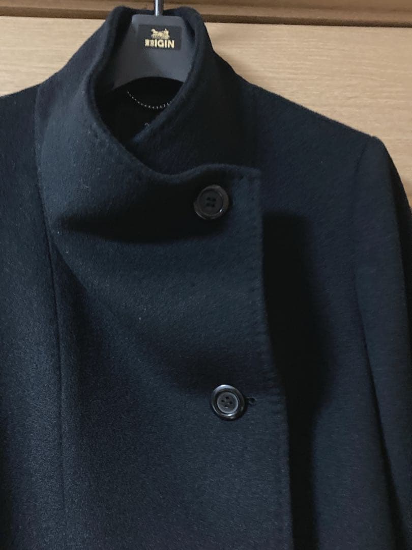 23区 ブラック ベルト付　ロングコート サイズ38 Mサイズ　羊毛✖︎アンゴラ