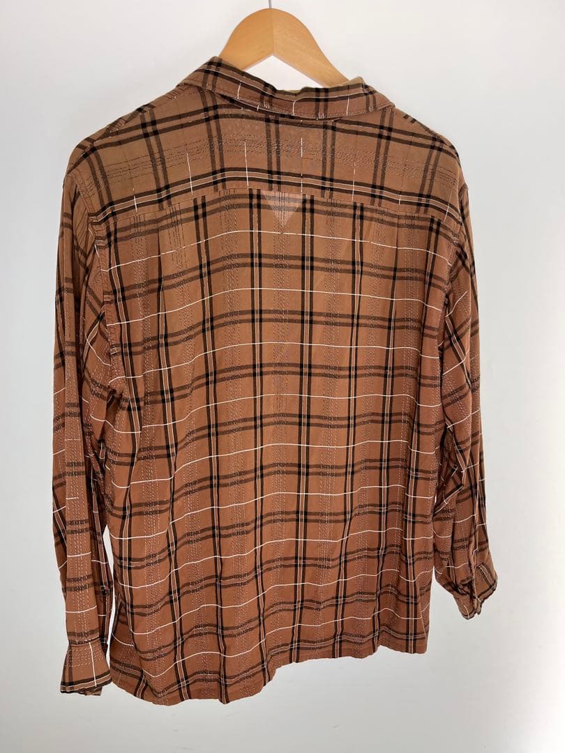 トップス 60s Manhattan rayon check shirt open