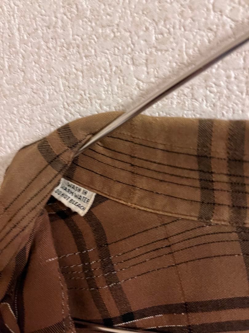 トップス 60s Manhattan rayon check shirt open