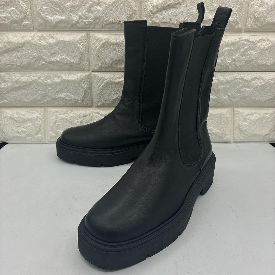 【美品】コルソローマ サイドゴアブーツ 38 チェルシー トラックソール 黒