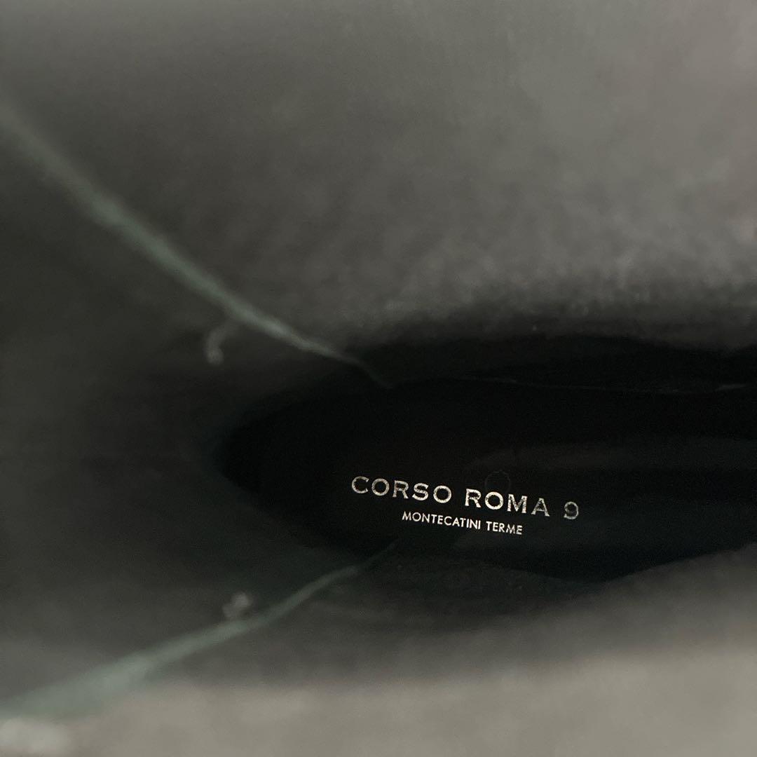 【美品】コルソローマ サイドゴアブーツ 38 チェルシー トラックソール 黒