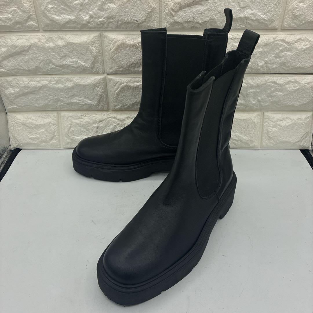 【美品】コルソローマ サイドゴアブーツ 38 チェルシー トラックソール 黒