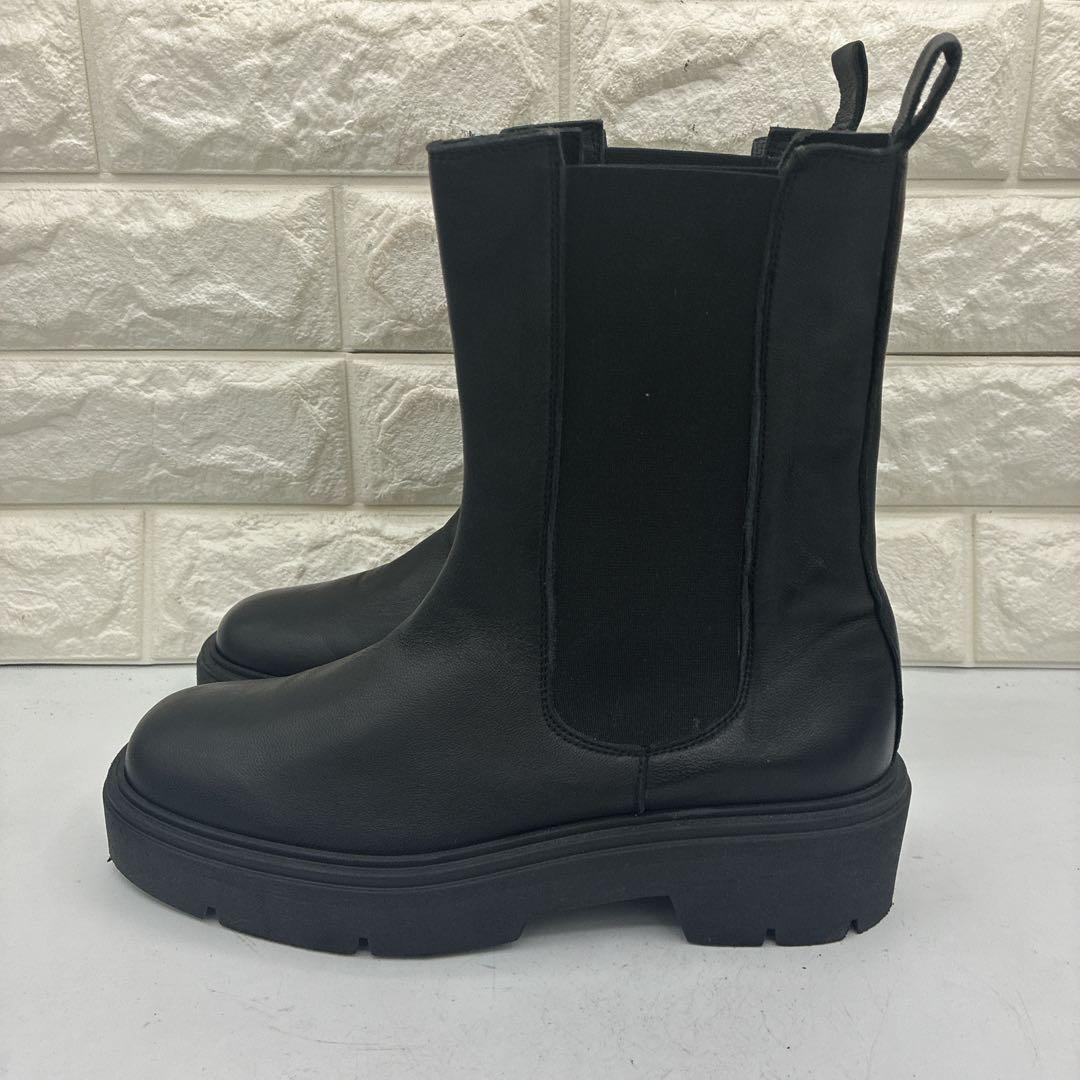 【美品】コルソローマ サイドゴアブーツ 38 チェルシー トラックソール 黒