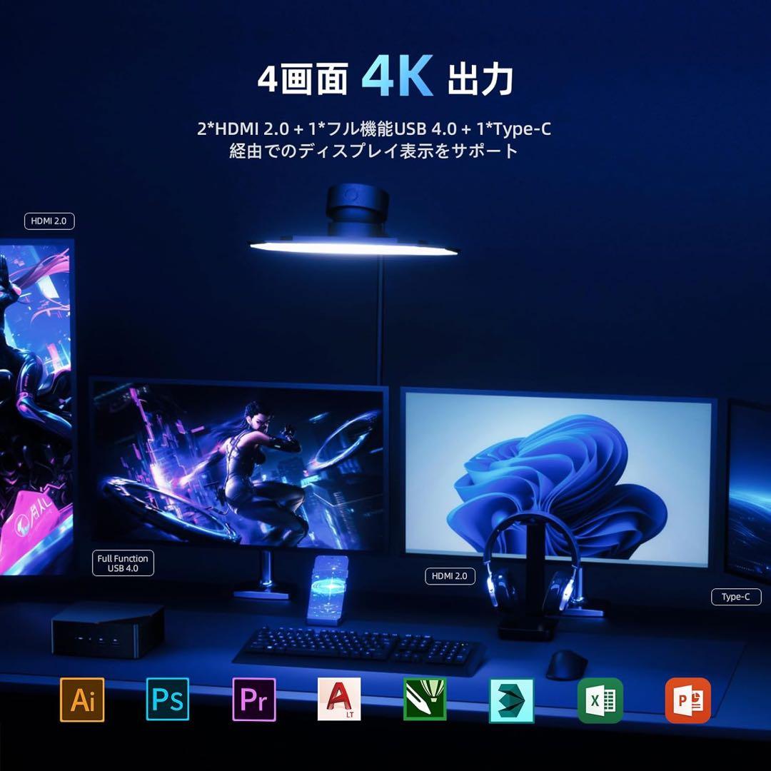 ミニPC AMD Ryzen 7 8845HS 8コア16スレッド 5.1GHz