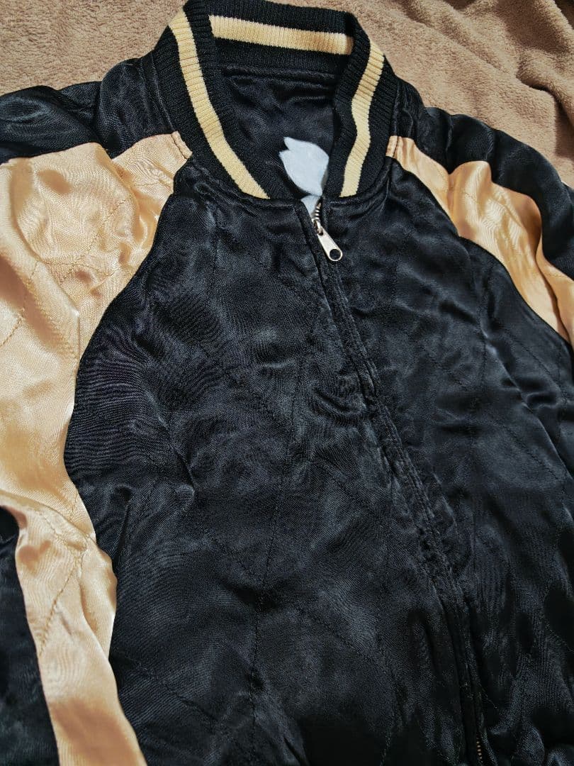 むかしむかし２面用 日本限定 スカジャン vintage 骸骨花 レーヨン