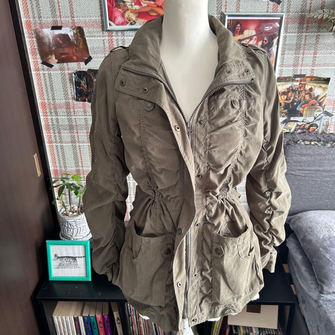 00s y2k 軍風装飾シャーリングミリタリーコート フェアリーグランジアメカジ