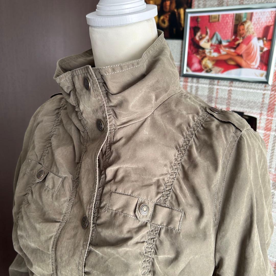 00s y2k 軍風装飾シャーリングミリタリーコート フェアリーグランジアメカジ