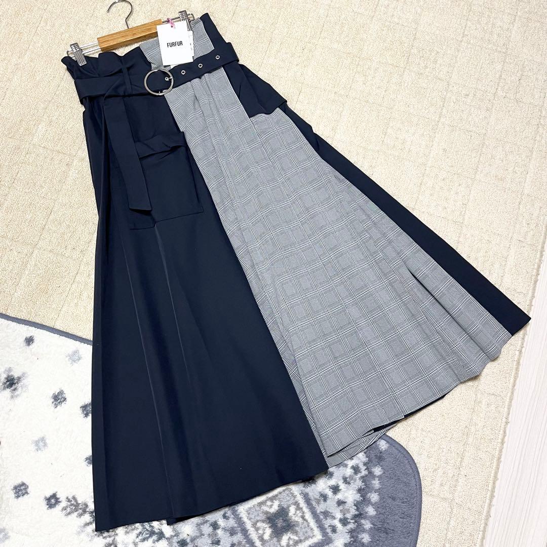 新品未使用　タグ付き　安室奈美恵着用　FURFUR アシンメトリータックスカート