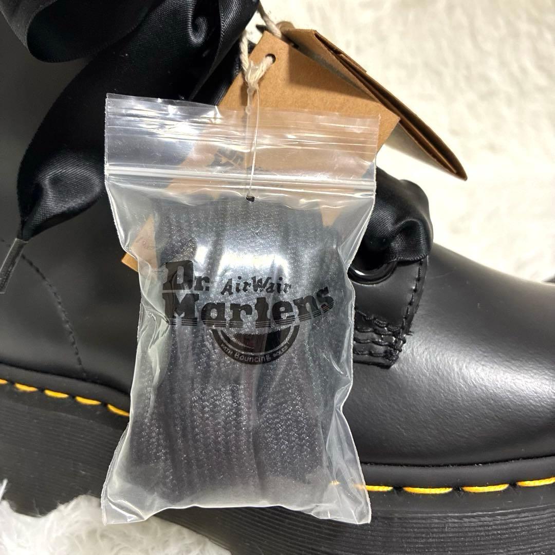 Dr.Martens ドクターマーチン 6ホール リボン ブラック レザー 厚底