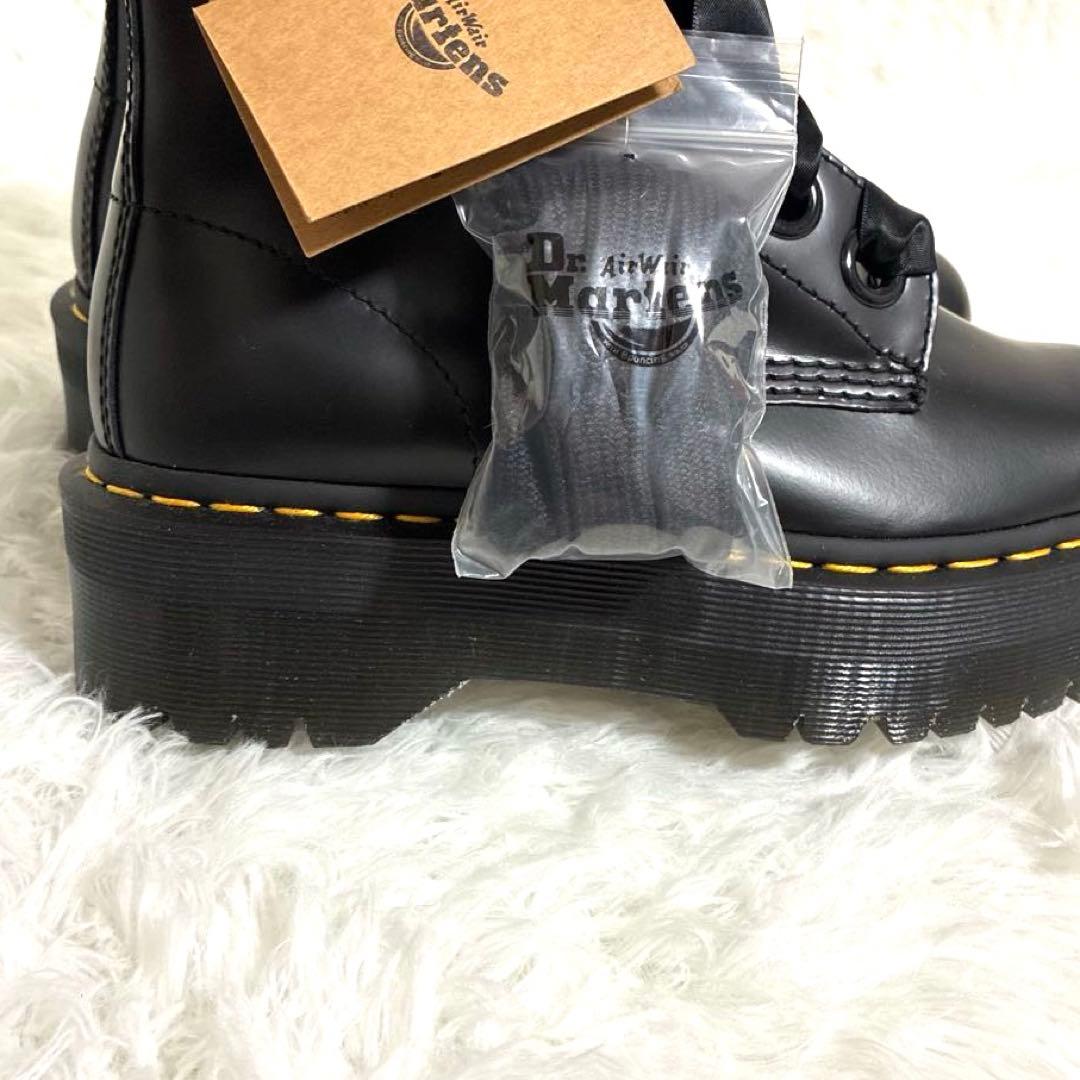 Dr.Martens ドクターマーチン 6ホール リボン ブラック レザー 厚底