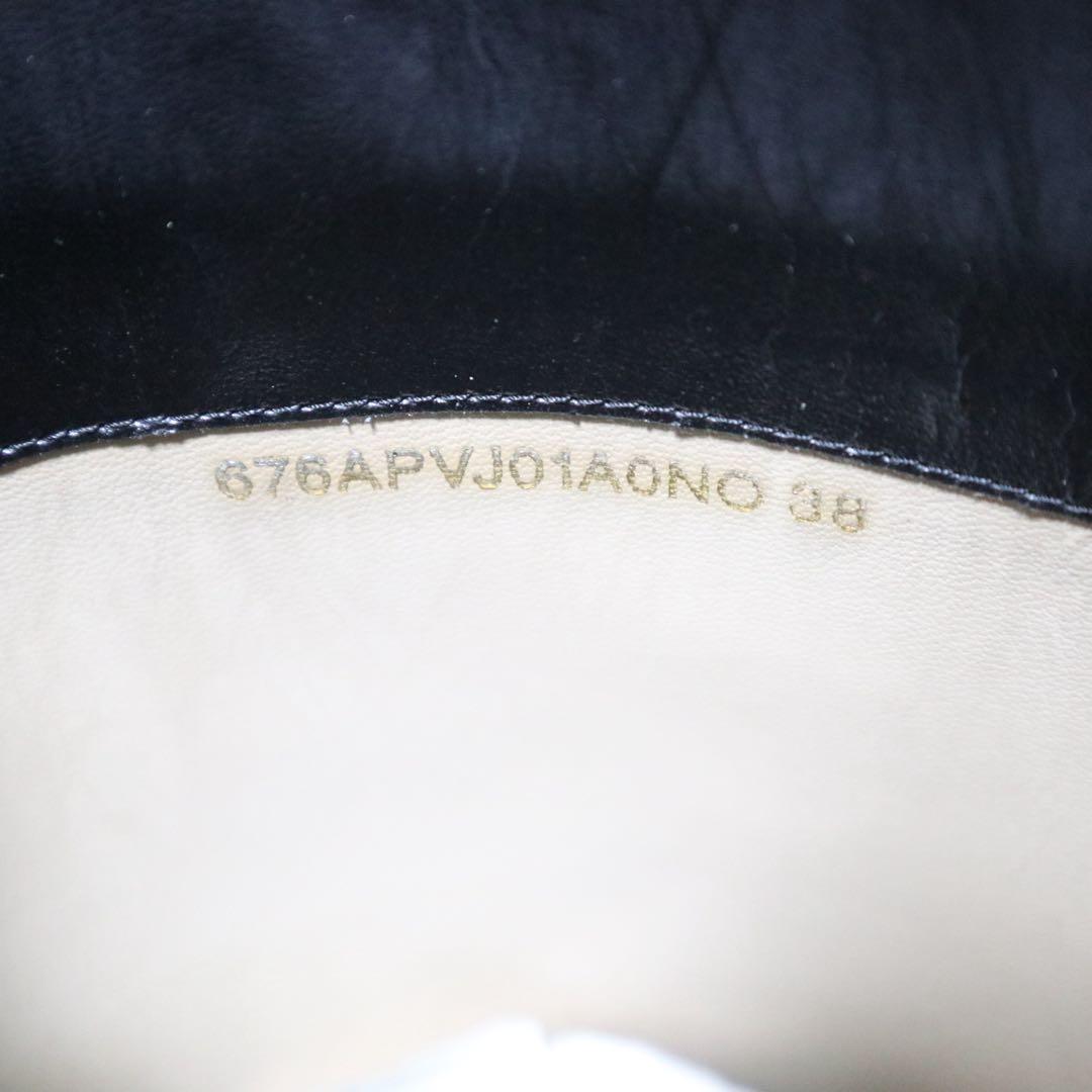 ヴァレンティノ レインブーツ 長靴 レース 刺繍 スタッズ ベルト ロング 38