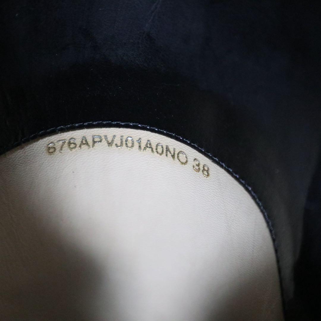 ヴァレンティノ レインブーツ 長靴 レース 刺繍 スタッズ ベルト ロング 38