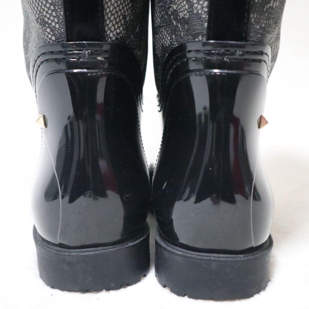 ヴァレンティノ レインブーツ 長靴 レース 刺繍 スタッズ ベルト ロング 38