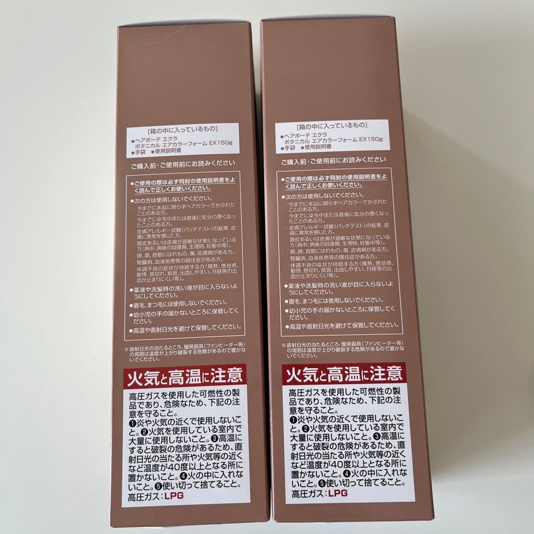 ヘアボーテエクラボタニカルエアカラーフォームEXライトブラウン150g×2本