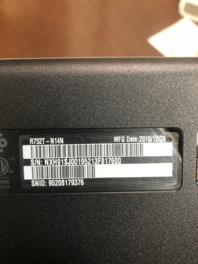 Chromebook本体 Chromebook ACER R752T-N14N