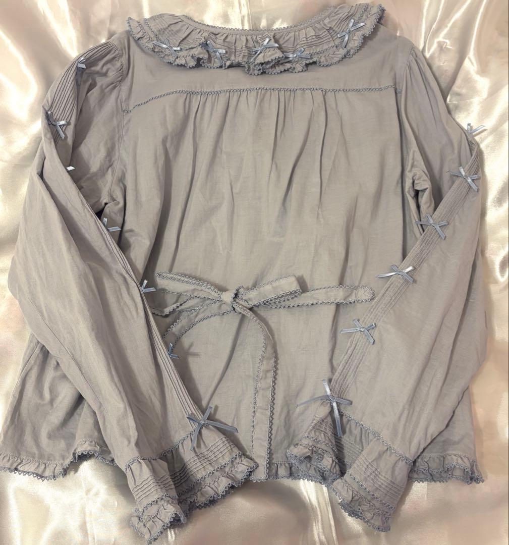 ピンクハウス ブラウス ブルーグレー 長袖