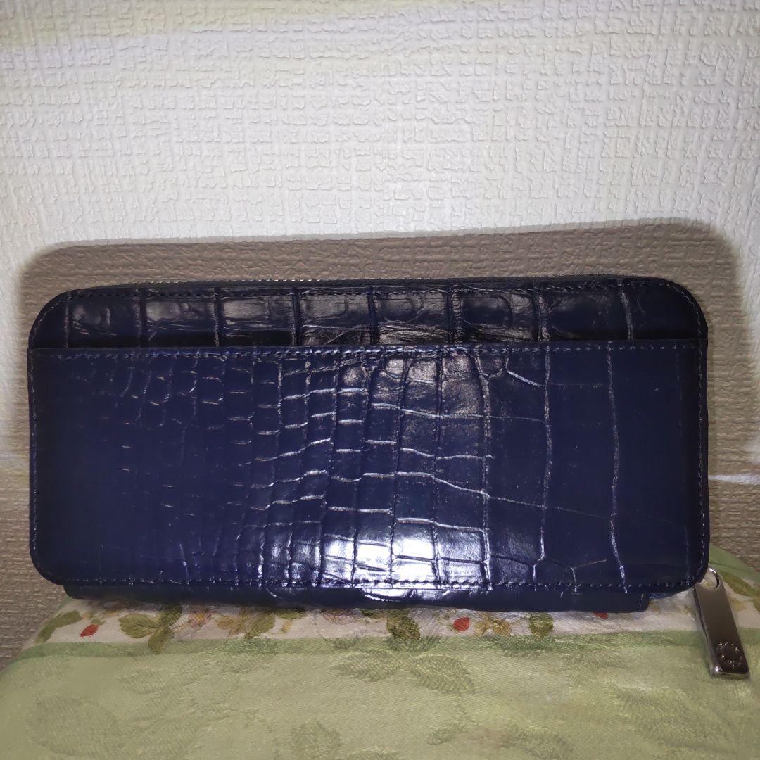 新品・CROIX 　クロワ・ロワイヤル　ネイビー　本ワニ皮・長財布