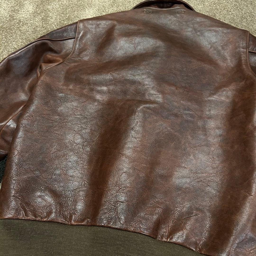 【美品】バズリクソンズ　A-2 サイズ38 ブロンコハイド　アニリン仕上