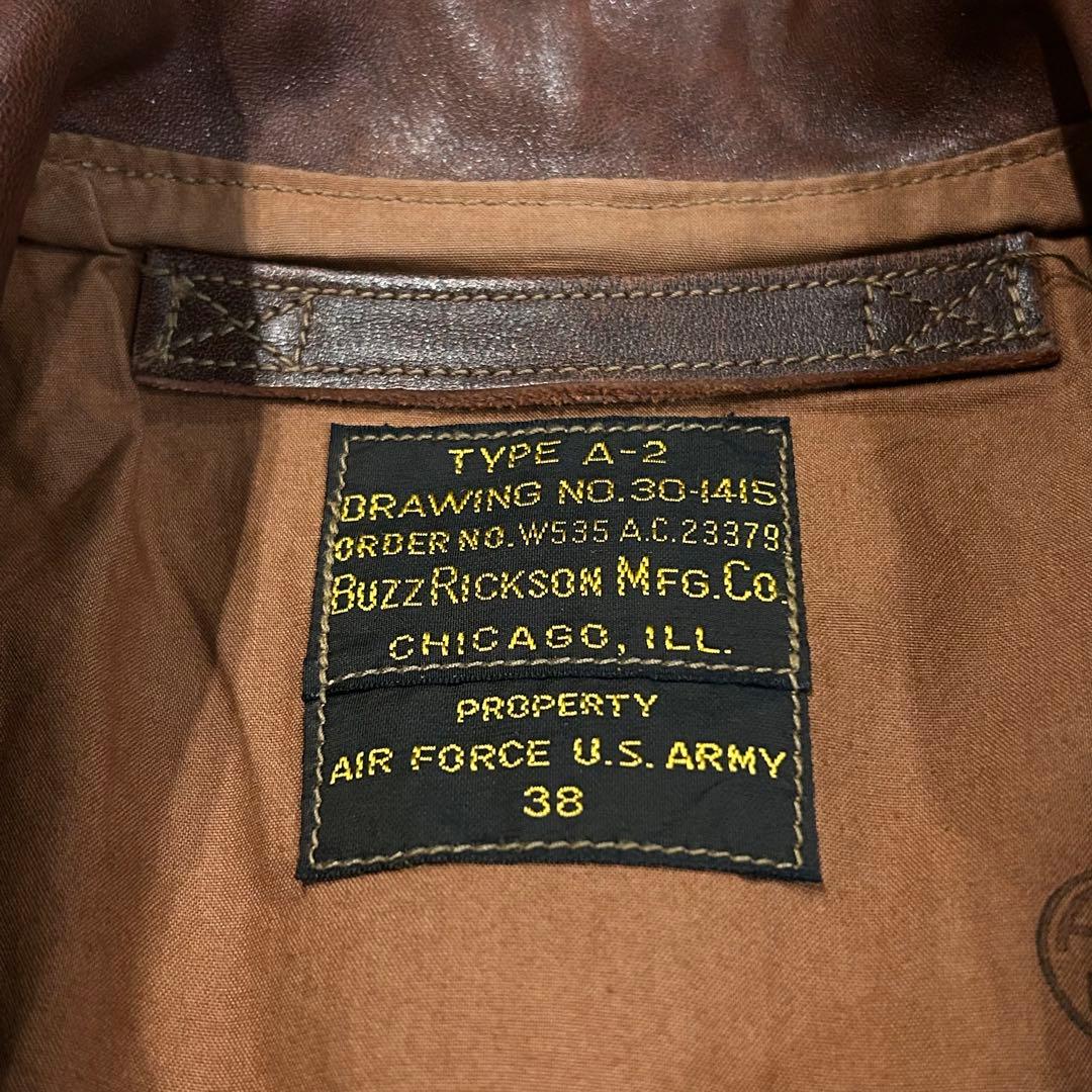 【美品】バズリクソンズ　A-2 サイズ38 ブロンコハイド　アニリン仕上