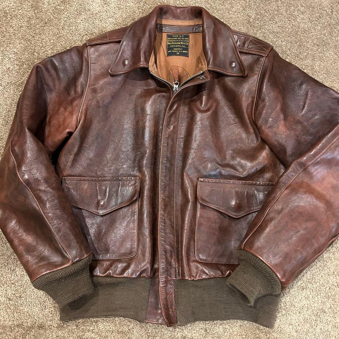 【美品】バズリクソンズ　A-2 サイズ38 ブロンコハイド　アニリン仕上
