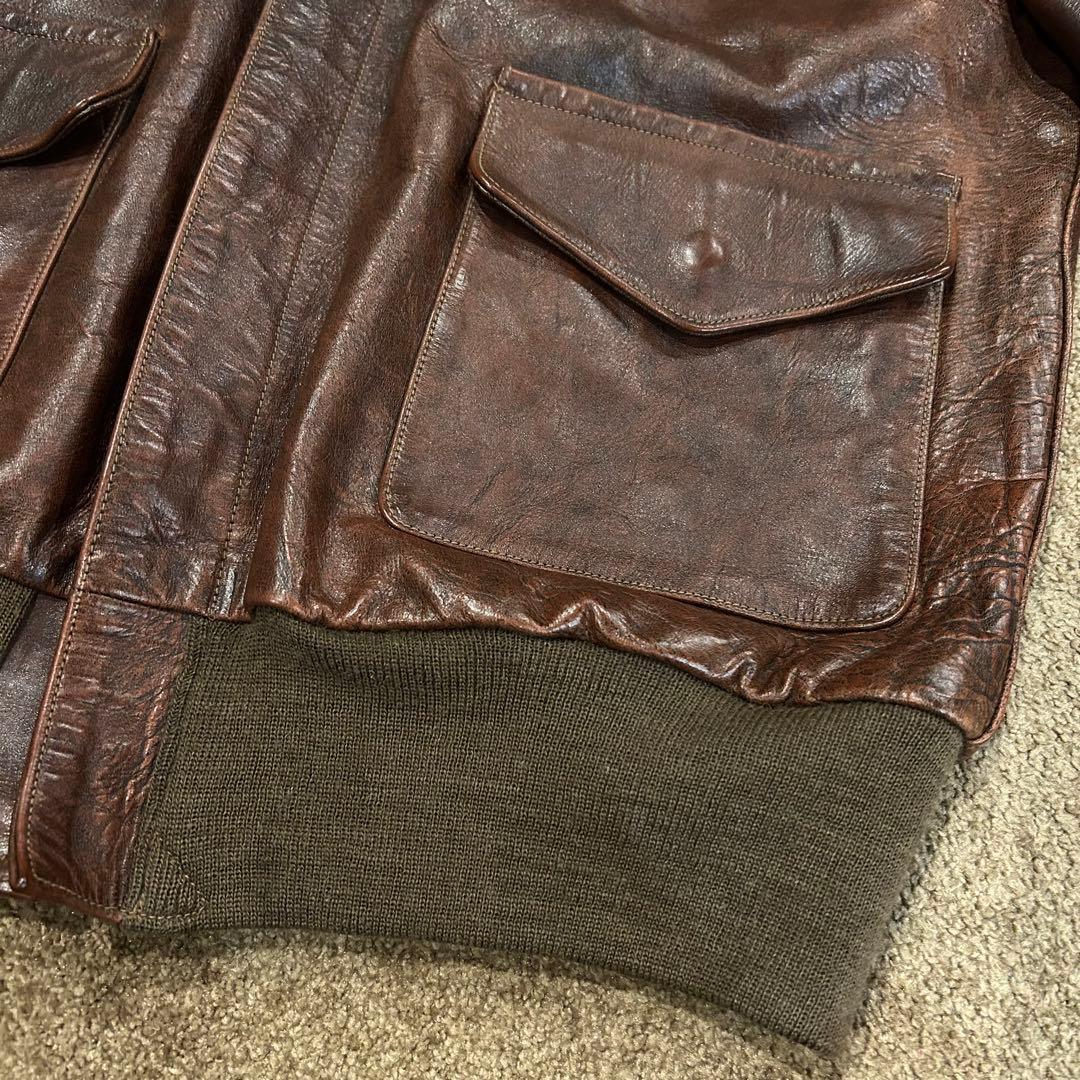 【美品】バズリクソンズ　A-2 サイズ38 ブロンコハイド　アニリン仕上