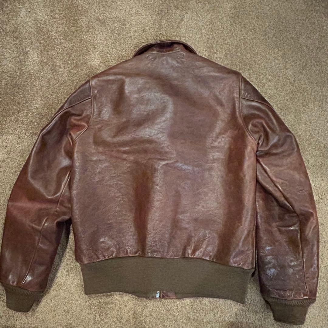 【美品】バズリクソンズ　A-2 サイズ38 ブロンコハイド　アニリン仕上