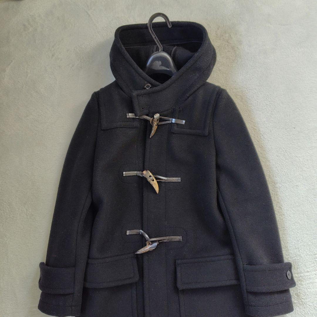 極美品　ハイク ヘリンボーン ホワイトトグル ダッフルコート ロング丈 1