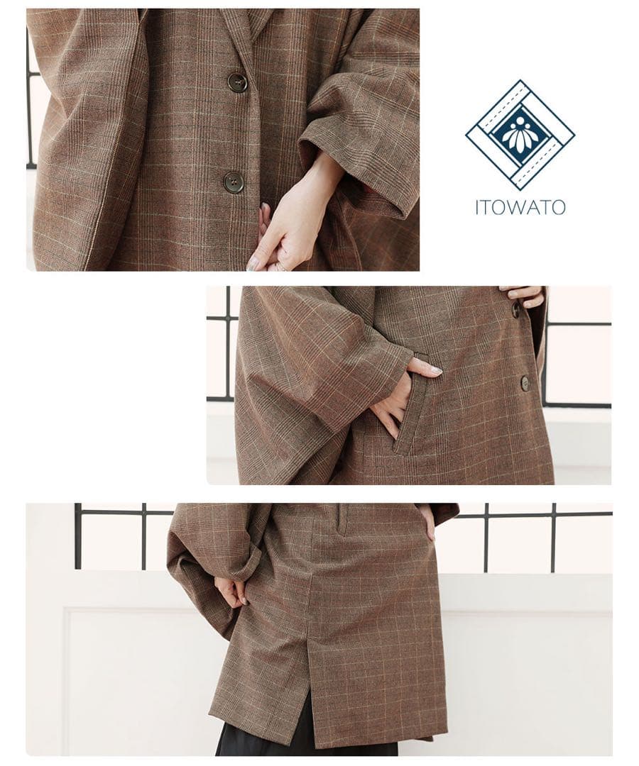【ITOWATO 花月コラボ】和+コート 女性用 チェスターコート 着物 和装