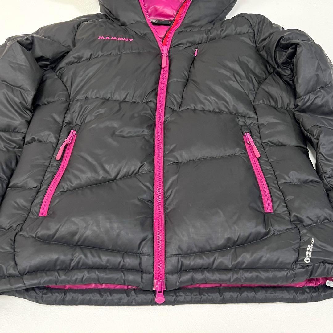マムート アトラスフーデッドダウン ジャケット アウトドア ブラック ピンク M
