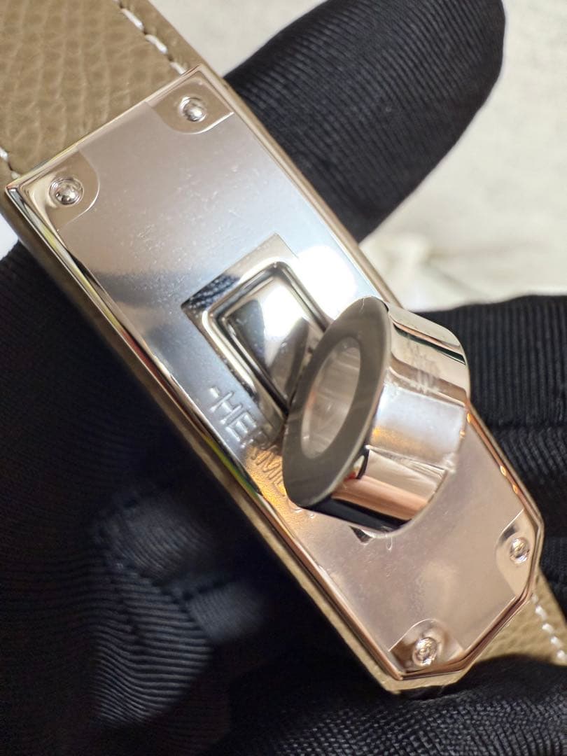 エルメス HERMES ケリーベルト エトゥープ シルバー金具 新品未使用